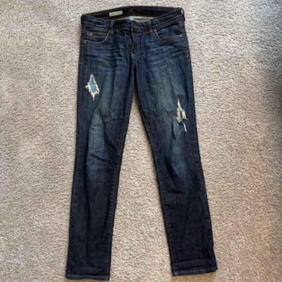 KUT Catherine Low Rise Boyfriend Distressed Jeans - size 4 - Picture 1 of 7
